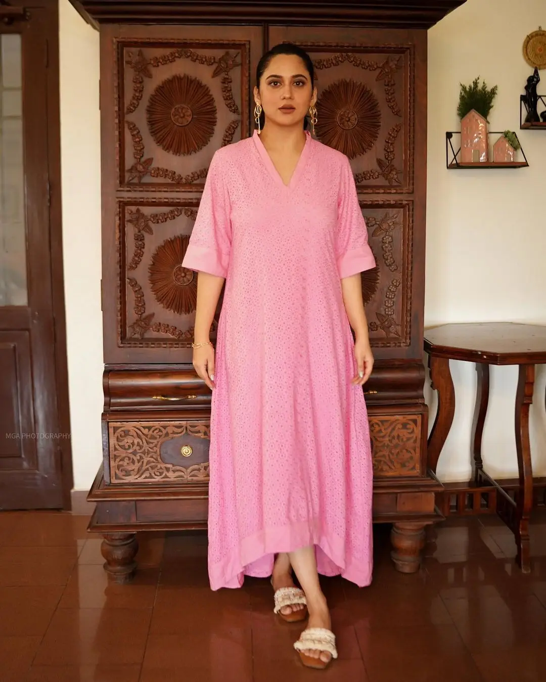 Indian Actress Miya George Photoshoot in Pink Gown